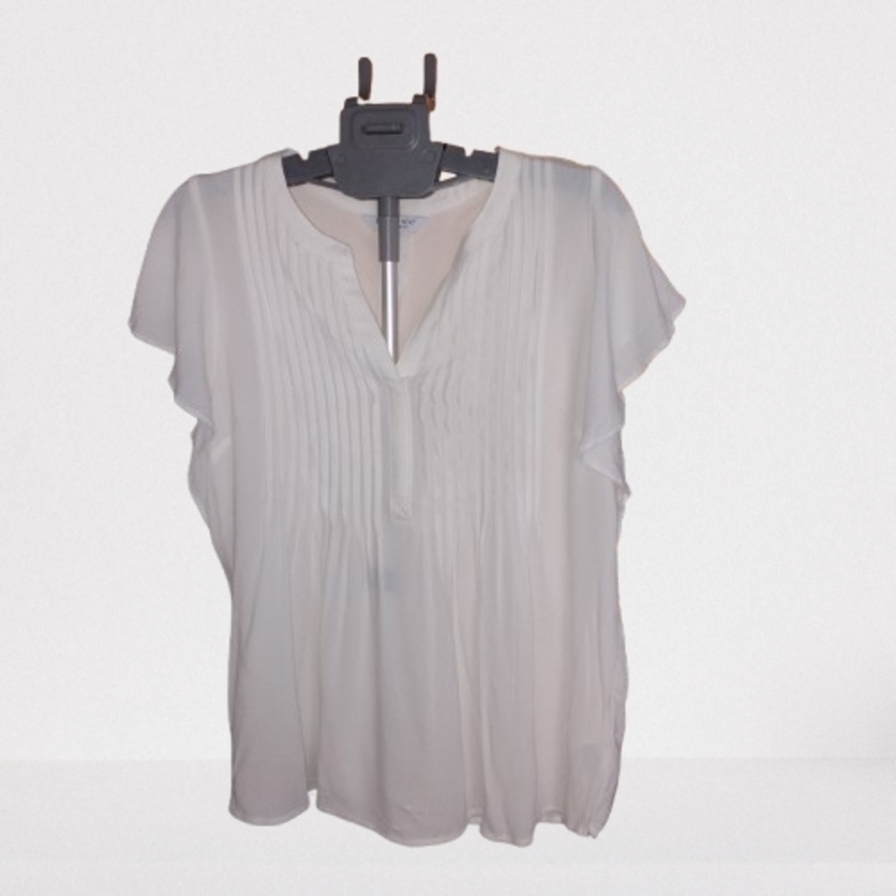 NEW Liverpool Los Angeles White Pleated Blouse M